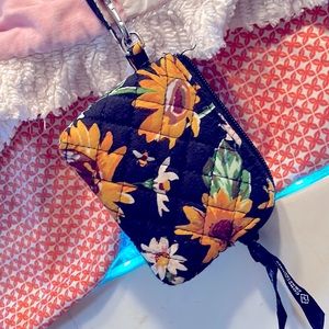 Vera Bradley sunflower print wristlet
